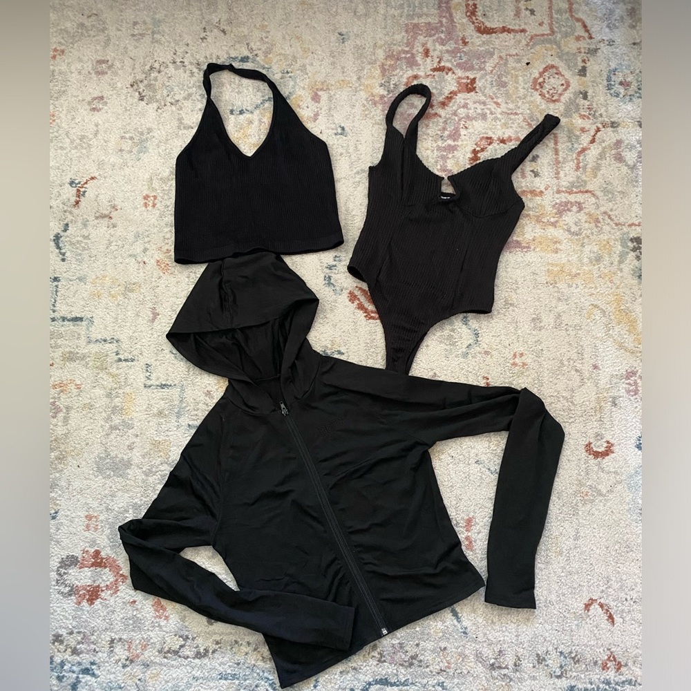 Womens Bundle Hoodie Bodysuit & Crop Halter